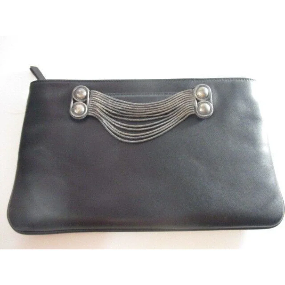 Dannijo Womne's Viper Soma Metallic Chain Leather Clutch Bag NWOT 695